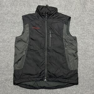 Mammut Vest Mens M Black Quilted Insulated Full Zip Pockets Outdoor Hiking